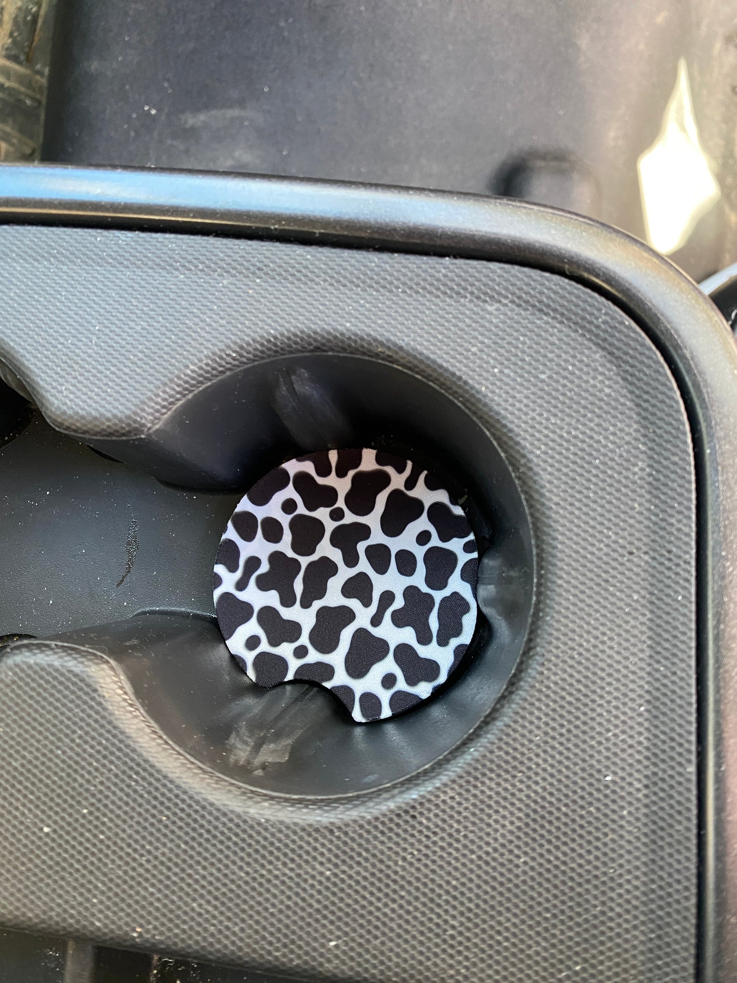 Cow Print Car Coasters