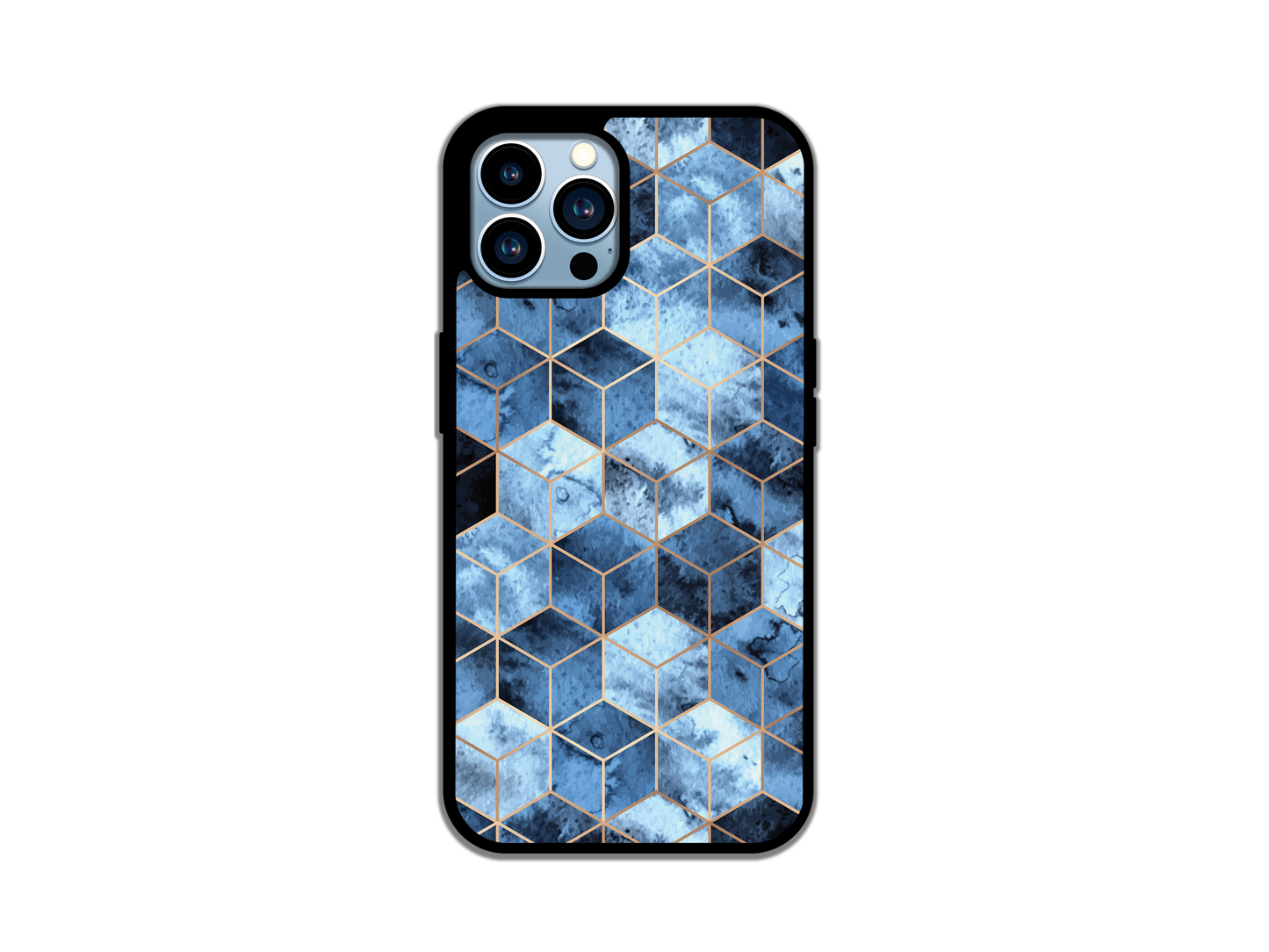 Blue Hexagon- Phone Case
