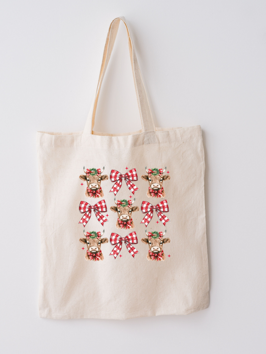 Howdy Cow Christmas- Tote Bag