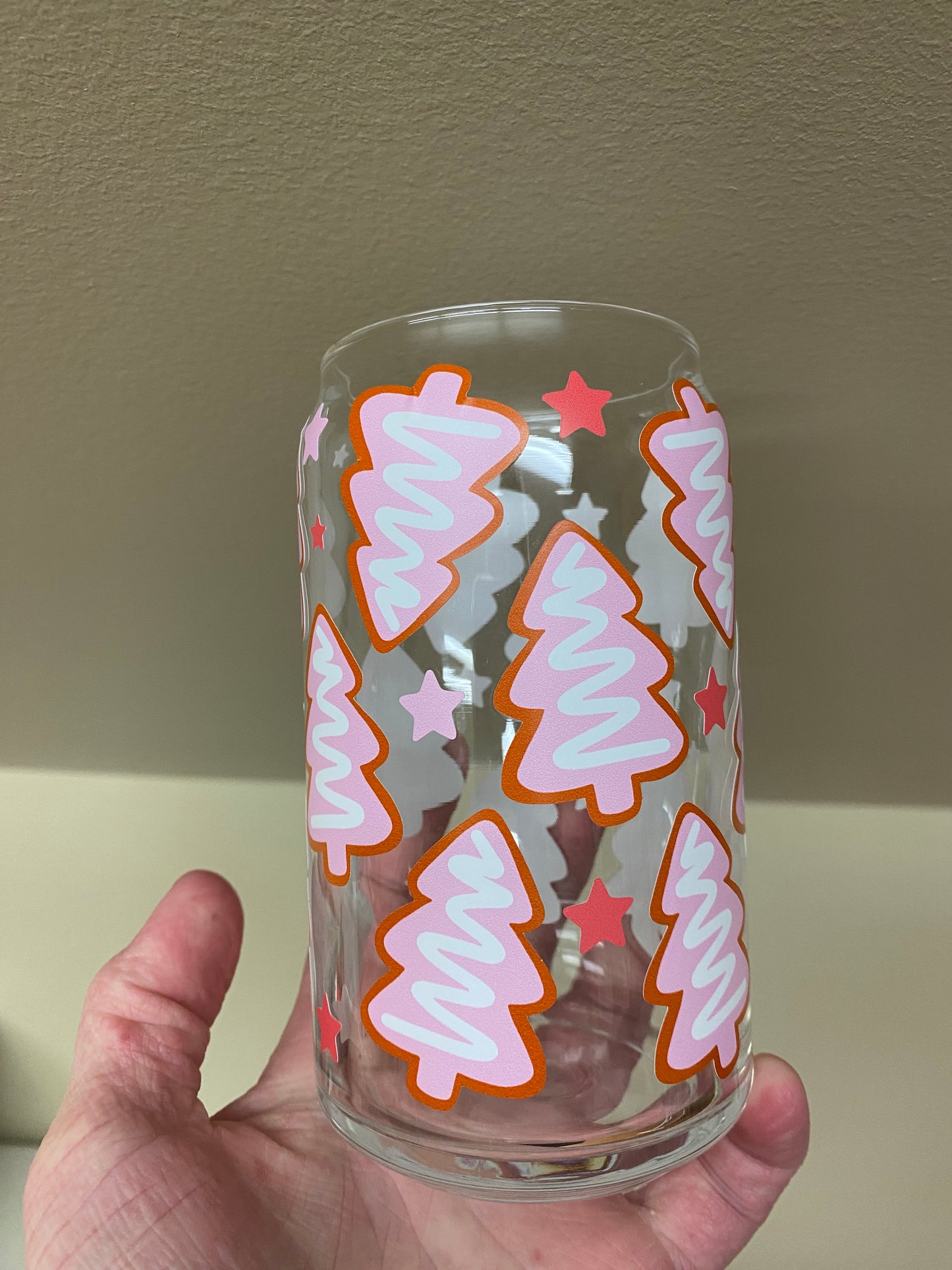 Pink Christmas Tree - Glass Cup