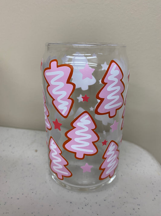 Pink Christmas Tree - Glass Cup