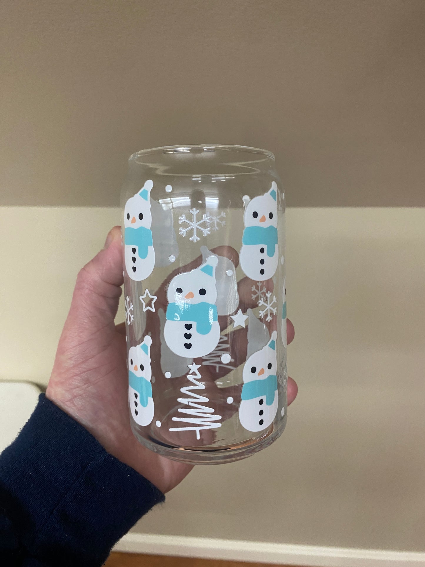 Snowman - Glass Cup - Boulder Impressions