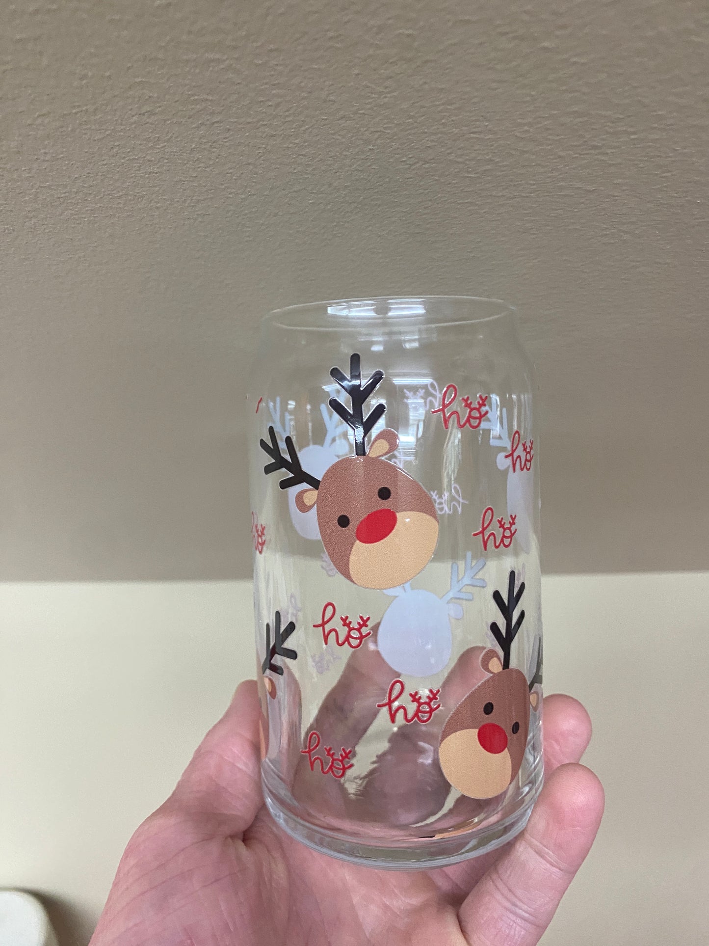 Christmas Reindeer - Glass Cup - Boulder Impressions