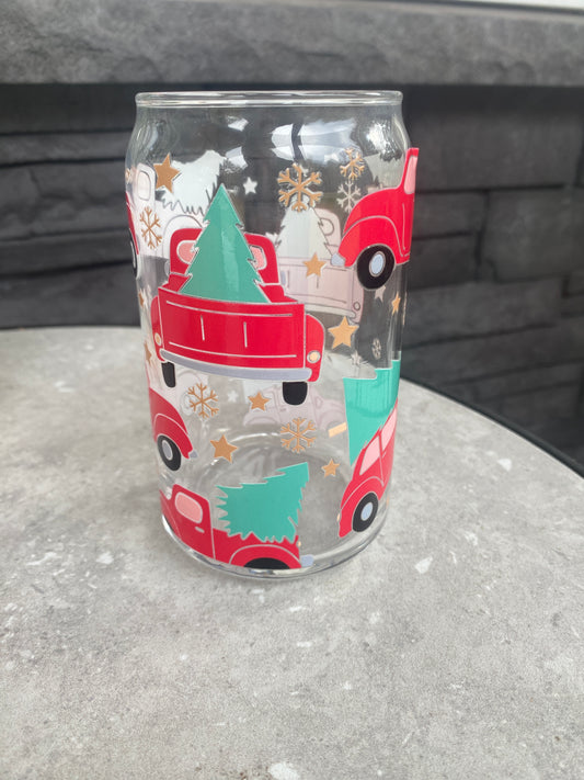 Christmas Truck - Glass Cup - Boulder Impressions