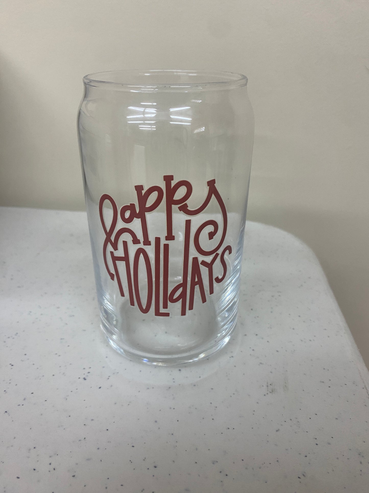 Happy Holidays  - Glass Cup