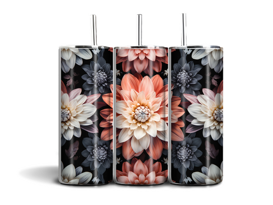 Flowers - 20oz skinny stainless steel tumbler