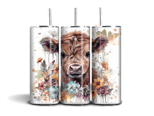 Highland Cow- 20oz skinny stainless steel tumbler